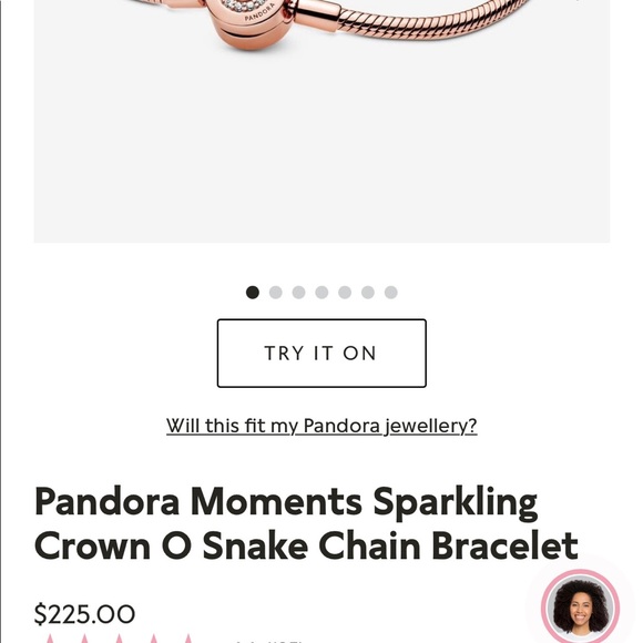 Pandora Moments Sparkling Crown O Snake Chain Bracelet - Picture 4 of 4